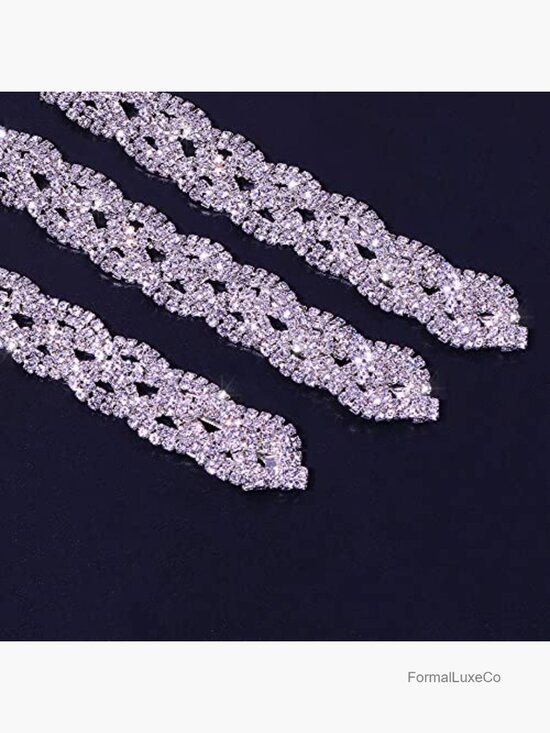 3-Piece Rhinestone Headpiece Set Braided Headband Chain Hair Jewelry